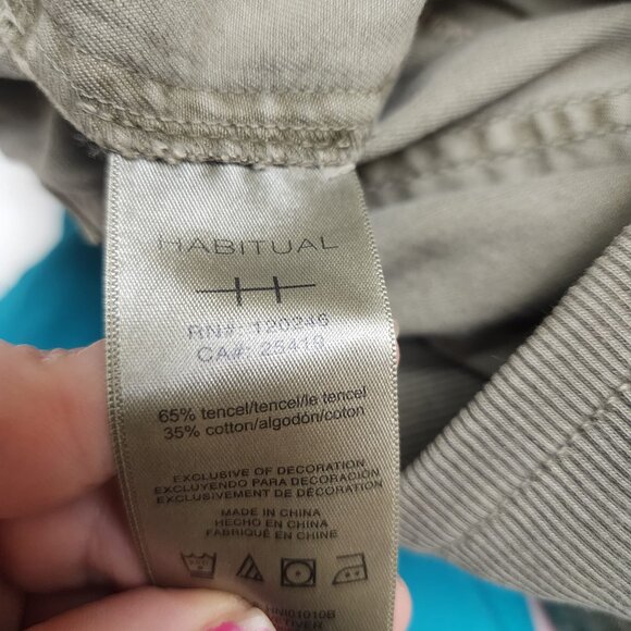 Habitual Green Cargo Jogger Pants Women's XS Soft Pull On Vetiver Tencel Blend - Picture 6 of 9